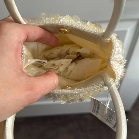 Vintage Cream Sequin Mini Bag - Picture 2 of 3